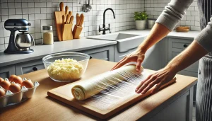 Once rolled out, you can use the dough immediately or re-wrap it in plastic wrap and return it to the refrigerator for later use