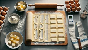 Spread a layer of butter onto two-thirds of the dough