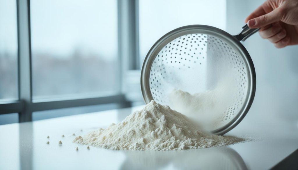 Sifting dry ingredients Sifting dry ingredients