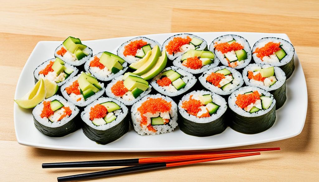 Spicy crab sushi roll