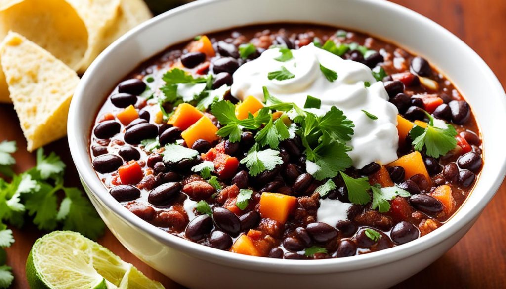 spicy black bean chilli