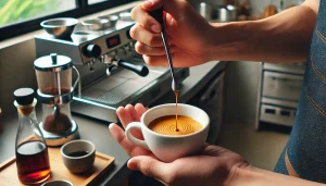 Give the mixture a gentle stir to ensure the espresso and water are well combined