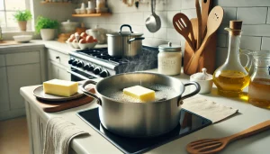 Melt the unsalted butter in a heavy-bottom saucepan over medium heat