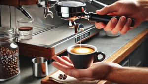 Taste the Americano coffee and adjust the strength by adding more water or espresso, as desired