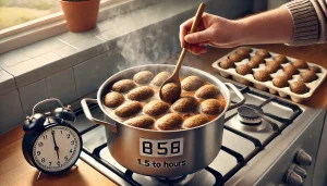 Cook for 1.5 to 2 hours, maintaining a gentle simmer and turning the haggis occasionally