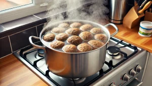 Place the filled haggis in a large pot and cover with simmering water