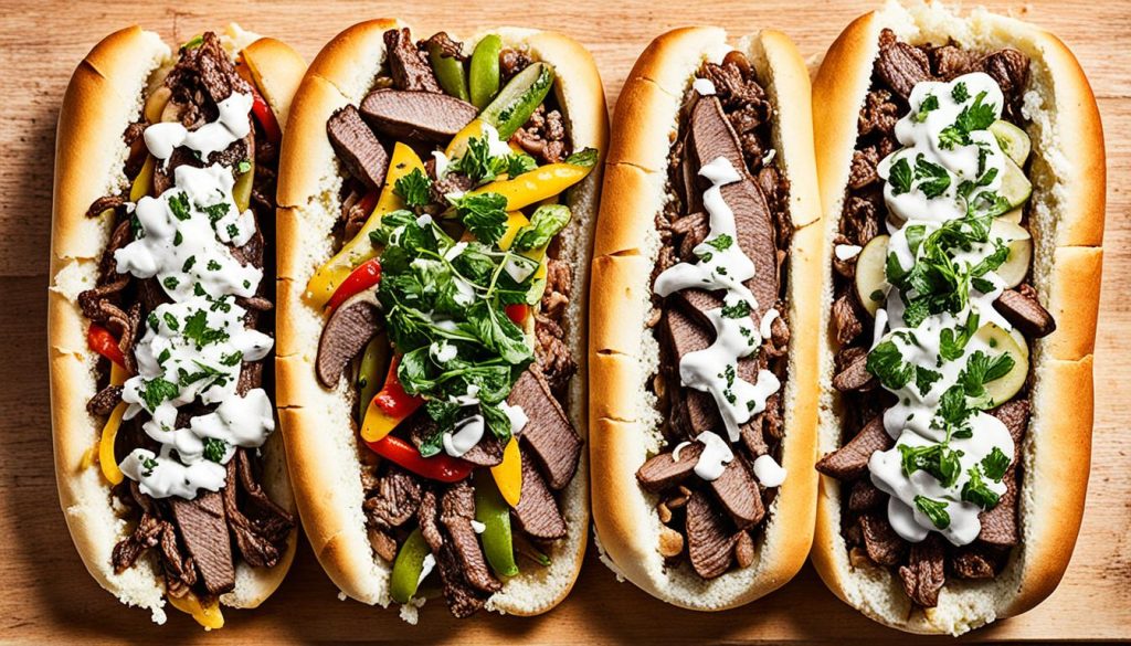 variations of philly cheesesteaks