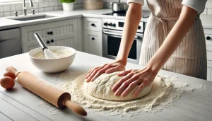 Lightly knead the dough on a floured surface